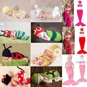 Popular Newborn Baby Girl Boy Crochet Knit Costume Photo Photography Prop Outfit