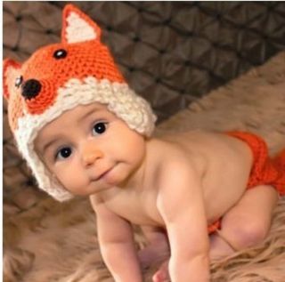Cute Baby Infant Fox Hand Knitted Costume Photo Photography Prop Newborn L11