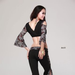 2012 Sexy Belly Dance Costume Dancewear Outfit 2Pics Top Pants 3Colours