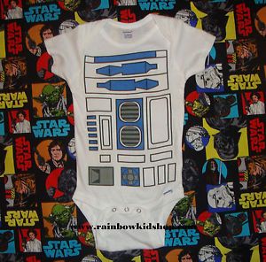 Star Wars R2 D2 Onesie Bodysuit Body Suit R2D2 Costume Robot Baby Clothes