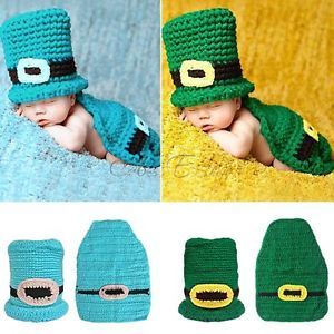 Baby Boy Costume Photo Prop Infant Knit Crochet Gentleman Beanie Hat Cap Outfit