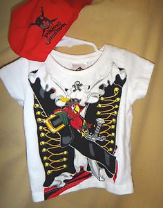 Cute Toddler Girl Pirate Shirt w Parrot Bandana Hat Halloween Costume 18 Mos