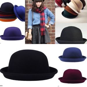 Wool Parent Child Vintage Women Men Cloche Bowler Hats Derby Cap Costume Party