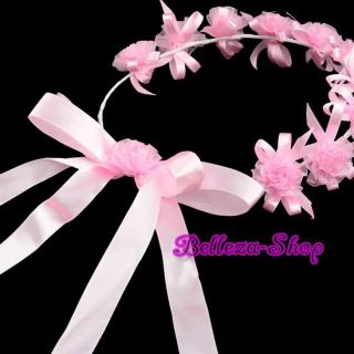 Pink Wedding Flower Girls Headdress Circlet HA102 PN