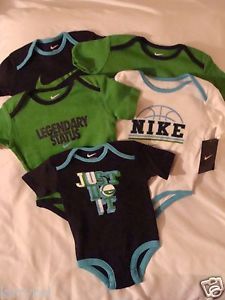 Nike Baby Boys Bodysuit Shirt Clothes Lot 5 PC Size 3 6 M RT $48