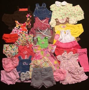 30 Pcs Baby Girl Newborn Spring Summer Clothes Outfits Lot Very Nice