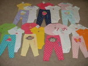 New Cute Baby Infant Girls Carters 3pc Layette Clothes Outfit Set U Pick 1