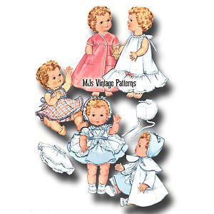 Vtg 8" 9" Baby Doll Dress Clothes Pattern Ginette Ginny DY Dee Baby Wendy