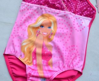 Kids Girls Barbie Princess Swimsuit Bikini Costume Tankini Swimwear Size 4 5Y