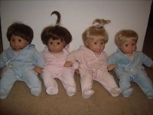 4 American Girl Bitty Baby Twin Dolls Blonde Brunette Clothes Book