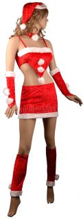 Sexy Naughty Miss Claus Santa Roleplay Fancy Dress Costume Baby Doll Lingerie