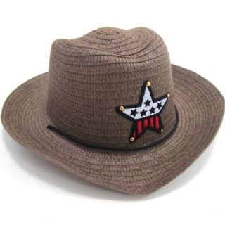 Baby Kids Children Straw Western Cowboy Beach Summer Sun Brim Hat Cap Costume