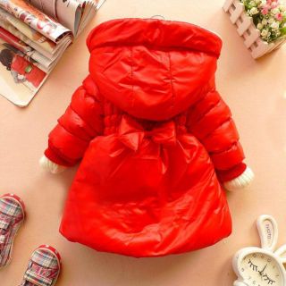 New 2 6 Years Baby Girl Kids Clothes Winter Coat Orange Pink Red Jacket Gown