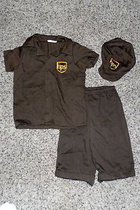 Halloween UPS Delivery Driver Brown Costume Toddler Boy Girl 2 4