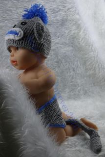 Newborn Baby Boy Monkey Crochet Hat and Diaper Cover Photography Photo Prop K39