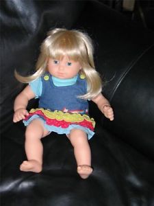 American Girl Bitty Baby Twin Girl Doll Blonde Long Hair Blue Eyes w Clothes