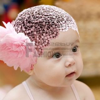 Baby Girl Newborn Infant Elastic Headband Bow Flower Lace Headwear Hair Band
