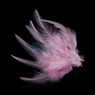 30pcs 4 inch Pink Dyed Rooster Feather Coque Saddle Feather DIY Hand Craft Decor