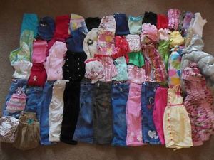 Toddler Girl Lot End Summer Fall Winter Clothes Outfit Dress Jean TCP sz18 24 2T