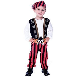 Halloween Pirate Prince Toddler Costume Sz 2T Child New Black Red Boy