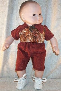 Doll Clothes Baby Boy Short Set Wolf Rust Fit 15" 16" inch Girl Bitty 2 Pcs New