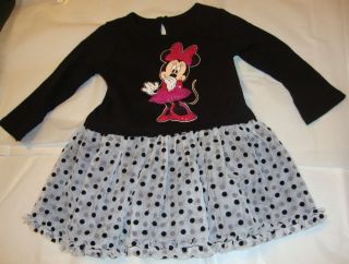 Baby Girl Sz 6 Months Polka Dot Sequin Minnie Mouse Disney Dress New 6M