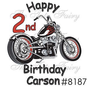 Motorcycle Birthday Boy Shirt Number Age Name Personalized T Shirt 1st 2 3 4 7