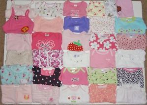 31 Piece Lot Baby Girl Clothes Carters Baby Gap CK More Newborn Up Sizes