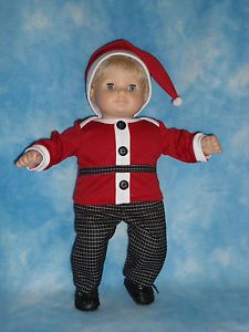 Fits Bitty Baby Boy Doll Clothes 3pc Red Black Pants Outfit 2