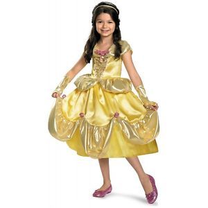 Belle Shimmer Deluxe Costume Disney Princess Kids Toddler Halloween Fancy Dress