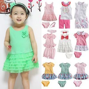 Vaenait Baby Infant Girl Clothes Dress Outfits Outwear Headband Set "Pinky"