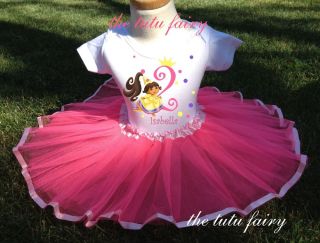 Dora Princess Birthday Girl Outfit Name Shirt Pink Tutu 1st 2nd 3rd 4th 5th 6 7
