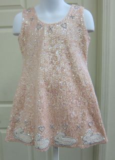 New BSD517 Girls All Sequin Talent Pageant Crowning Light Pink Bunny Dress 4T