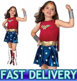 Childrens Girls Kids Wonder Woman Superhero Wonderwoman Fancy Dress Costume 2312