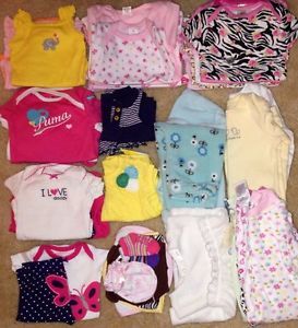 Infant Baby Girl Clothes Lot Size Newborn 0 3 Months Spring 45 Pcs Carters