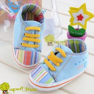 Blue New Toddler Baby Boy Gilr Shoes Prewalker Solf Sole C46 Size 2 3 4