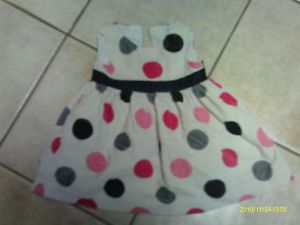 6 mths Girls Carters Fancy Dress Polka Dot Pink White