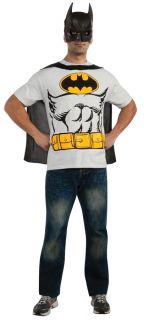 Batman T Shirt Adult Costume Kit Top Movie Comic Superhero Theme Party Halloween