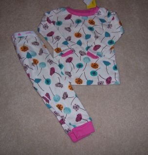 Girls Baby Gap Spring Flowers Pajamas Set Size 2T 2 Years