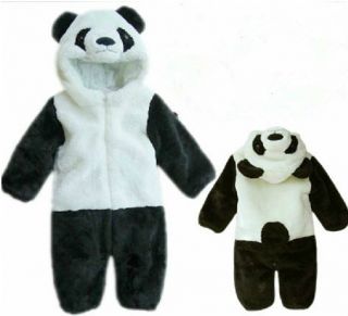Kids Costume Boy Girl Winter Snowsuit Fleece Hoodie Jumpsuit Outwear"Cozy Panda"
