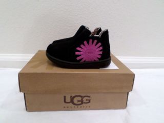 New UGG Australia Toddler Girls Marlee Black Suede Boots Size 6 8