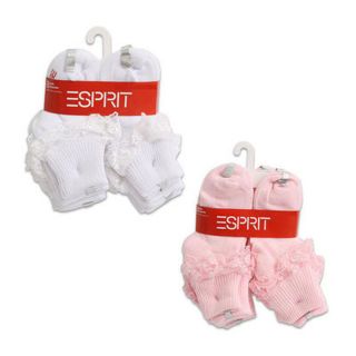 8 Pair Esprit Princess Infant Toddler Girl Dress Laced Ruffle Socks 0 3 Months
