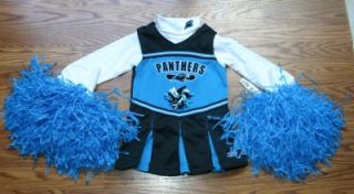 Cheerleader Outfit Halloween Costume Carolina Panthers Uniform Cheer Set 3T