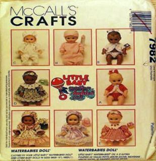Sewing Pattern Water Babies Doll Clothes "Little Baby" 3 Sizes