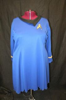 Womens 3X Plus Size Star Trek TOS Classic Blue Medical Dress Costume Chapel D138