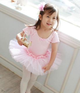 Girl Kid Fairy Ballet Dance Party Leotard Costume Skate Dress Tutu Skirt Sz 3 7