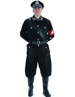 Men's 40's WW2 WWII German Gestapo Officer Soldier Uniform Fancy Dress Costume
