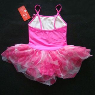 Pink Butterfly Girl Fairy Ballet Dance Party Costume Swim Tutu Skirt Dress 5 6Y