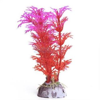 4" Aquarium Plant Fish Tank Grass Ornament Decoration Red Pink Grass Baby Hide
