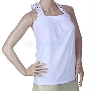 Lady Vivi Sweet Backless Halter Top Dots T Shirt Vest